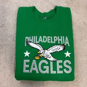 Gildan Philadelphia Eagles Graphic Kelly Green Crewneck Sweatshirt Size XL